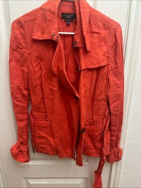 Talbots Bright Coral Utility Jacket